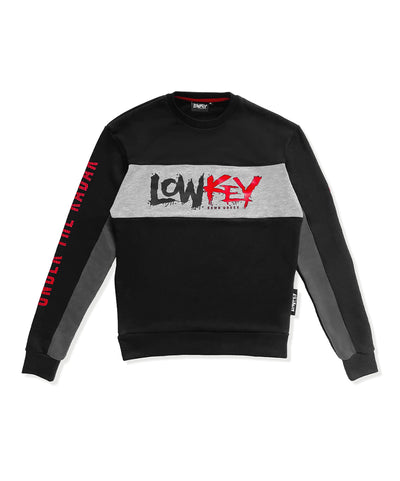 Lowkey Training Sweatshirt - Black/Heather Grey/Crimson Red